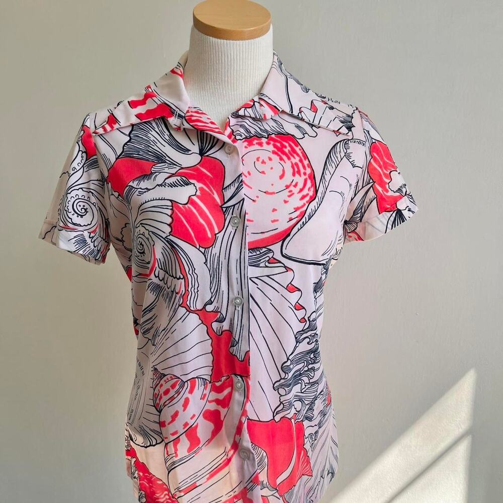 60s shell printed top in